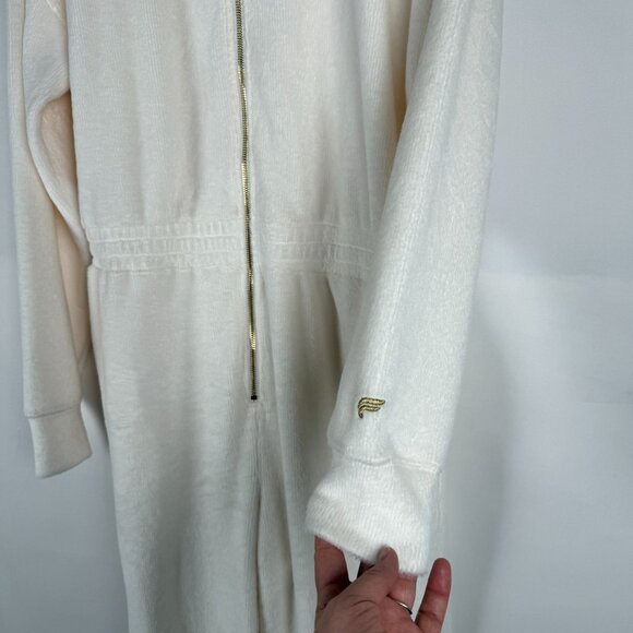 Fabletics Cozy Cord Zip Women L Bone Jumpsuit With Elastic Waist All Day Comfort - Picture 7 of 10